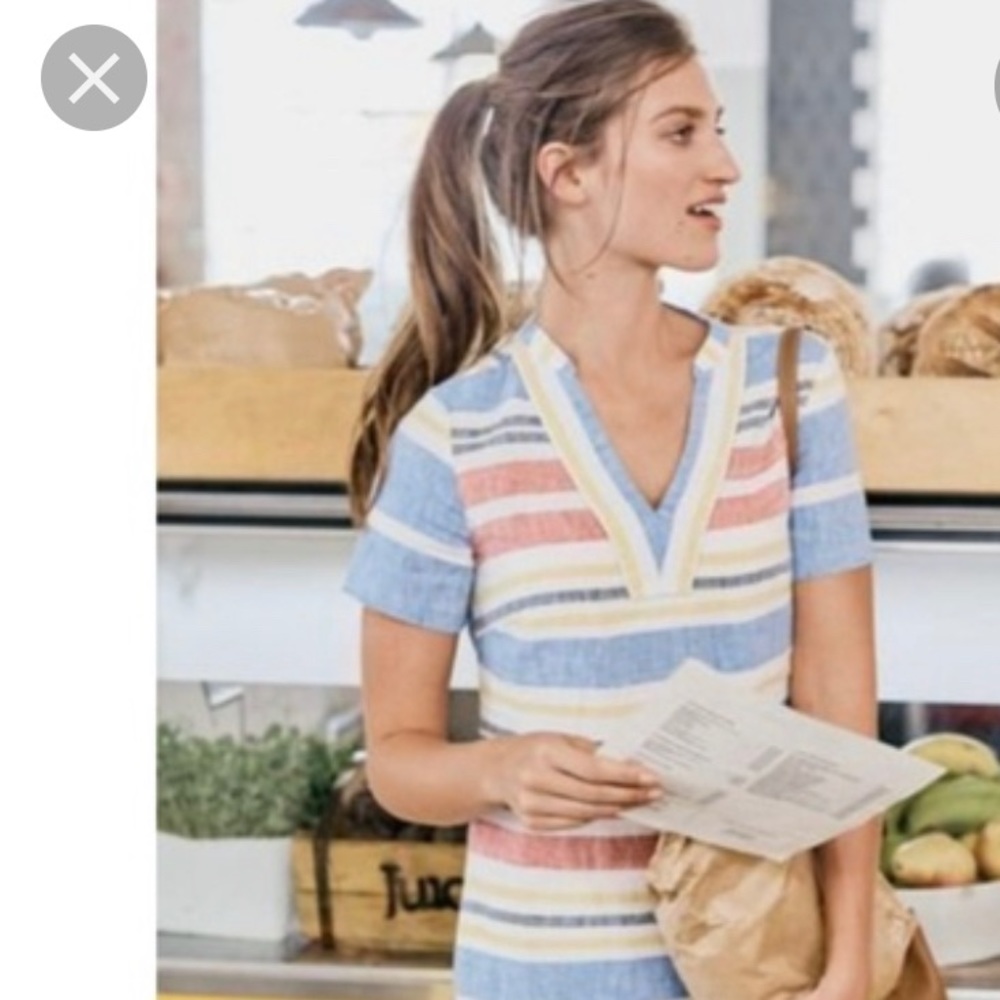 Boden linen stripe dress